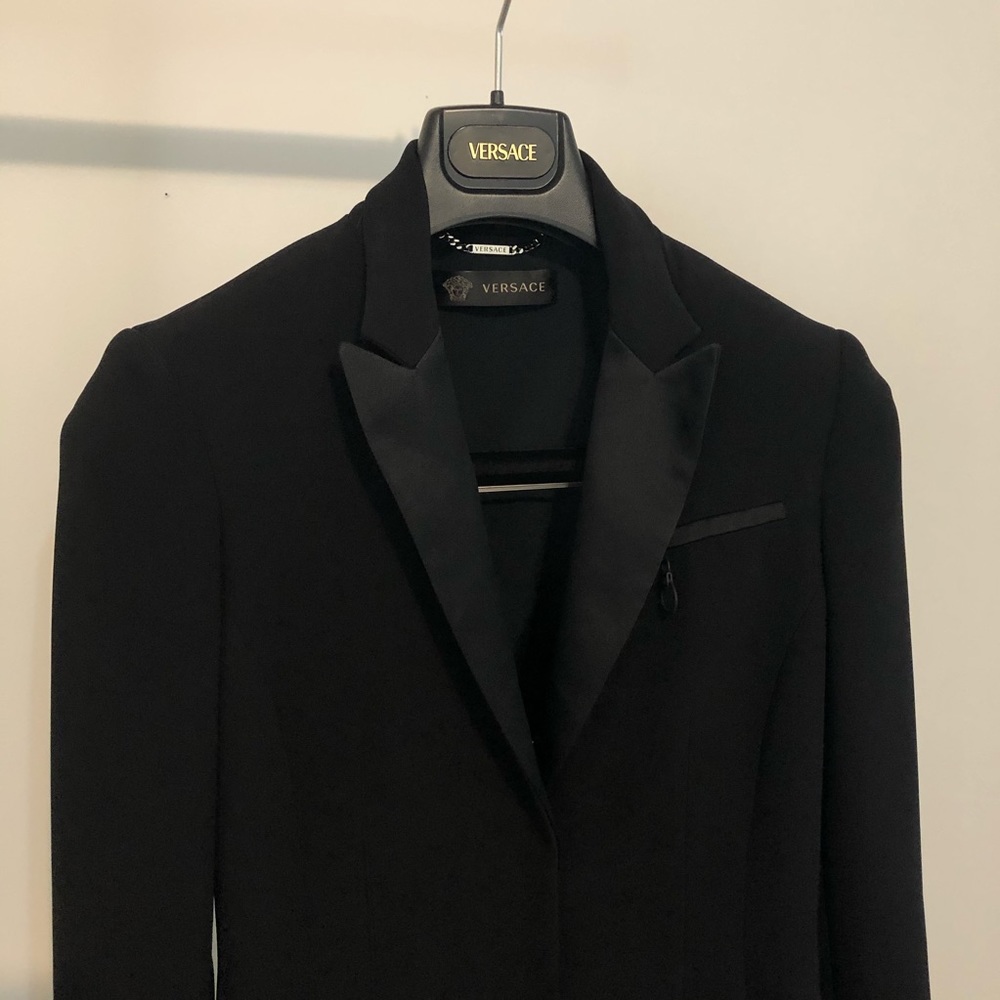 Versace Open Back Blazer Dress